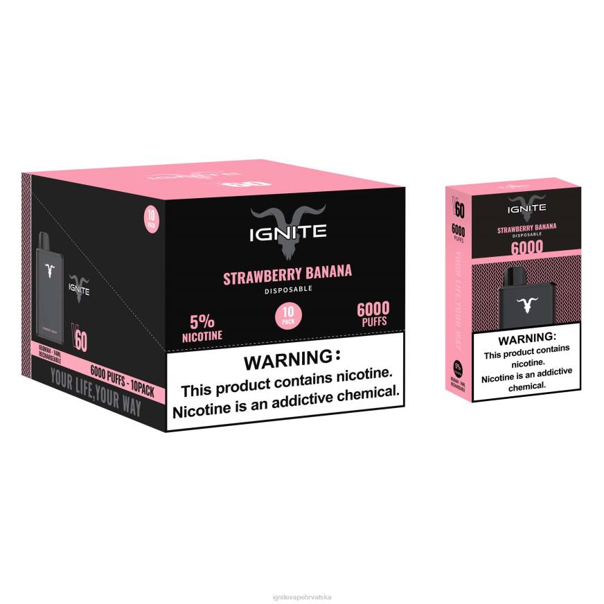 IGNITE V60 vape pen 10-pack - IGNITE Vape Europe DP6F13 led od borovnice