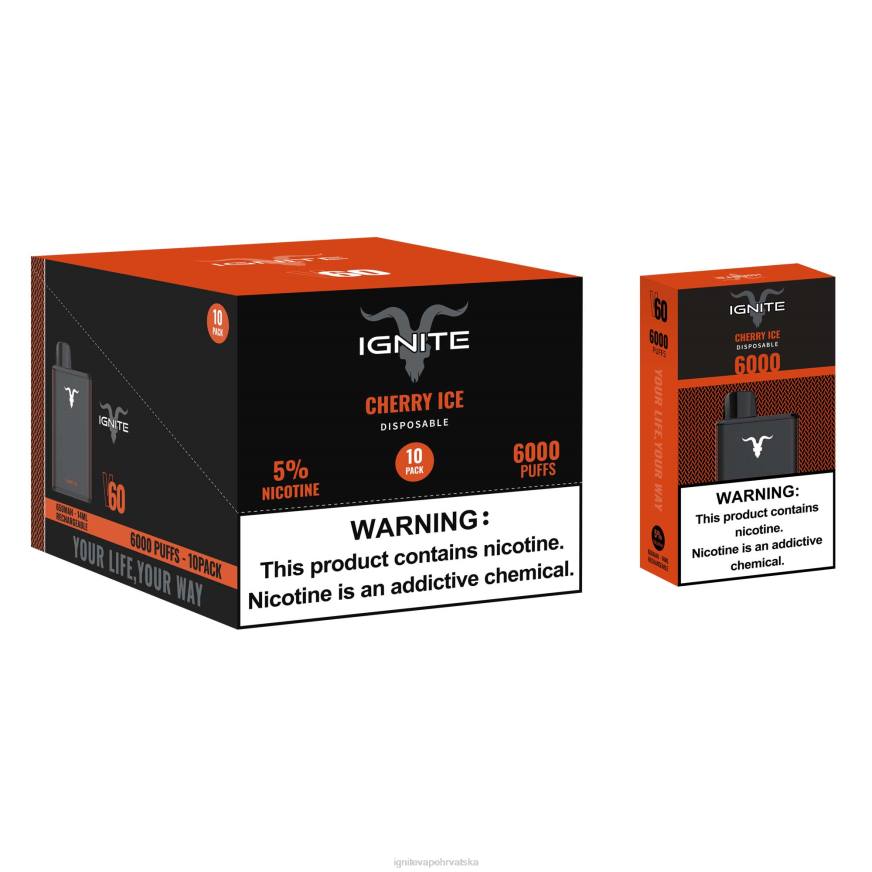 IGNITE V60 vape pen 10-pack - IGNITE Vape Europe DP6F13 led od borovnice
