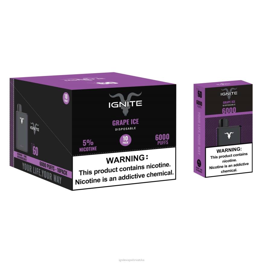 IGNITE V60 vape pen 10-pack - IGNITE Vape Europe DP6F13 led od borovnice